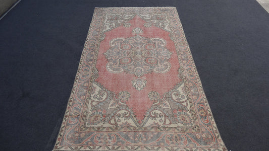 3.7 x 6.8 Oushak rug, vintage rug, vintage oushak rug, turkish rug