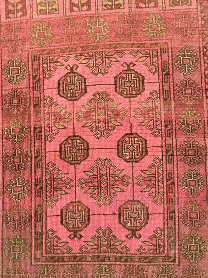2.4 x 3.5 feet handmade bohemian turkish small rug, vintage bedroom small rug