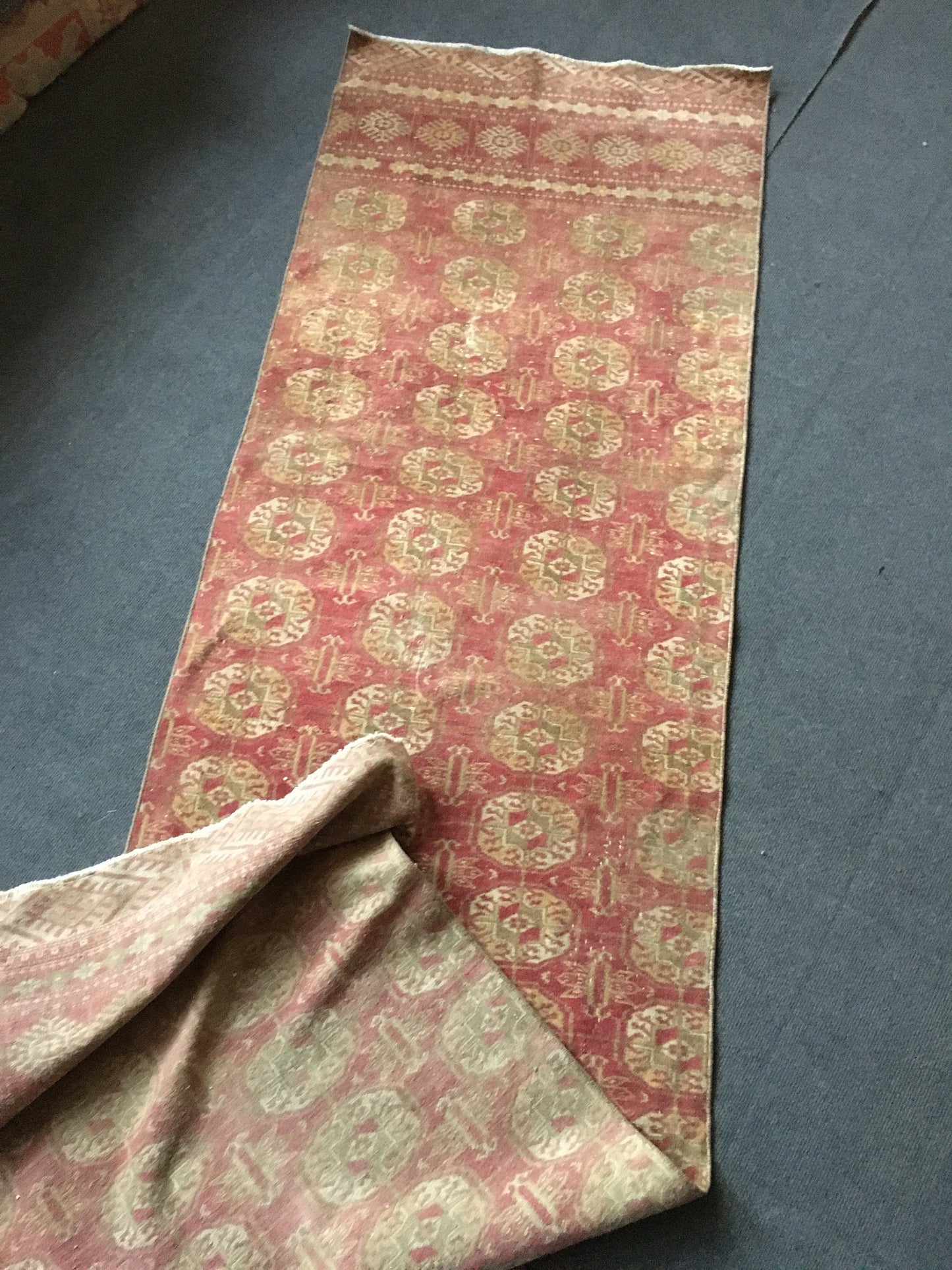 2.5 x 9 feet oversize long runner rug, vintage red runner rug, handmade wool turkish rug