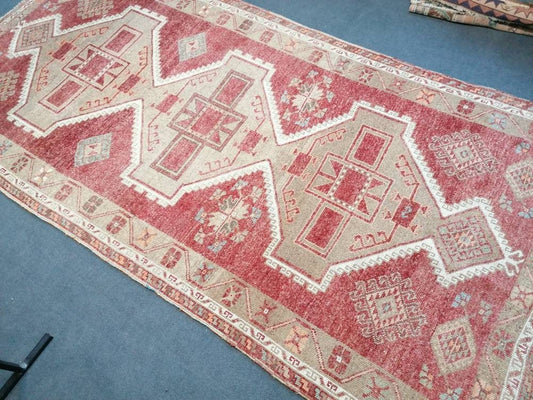 5.5 x 11.5 Oushak runner wool rug, long turkish runner  vintage handmade runner antique