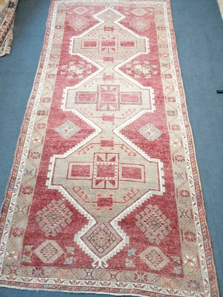5.5 x 11.5 Oushak runner wool rug, long turkish runner  vintage handmade runner antique