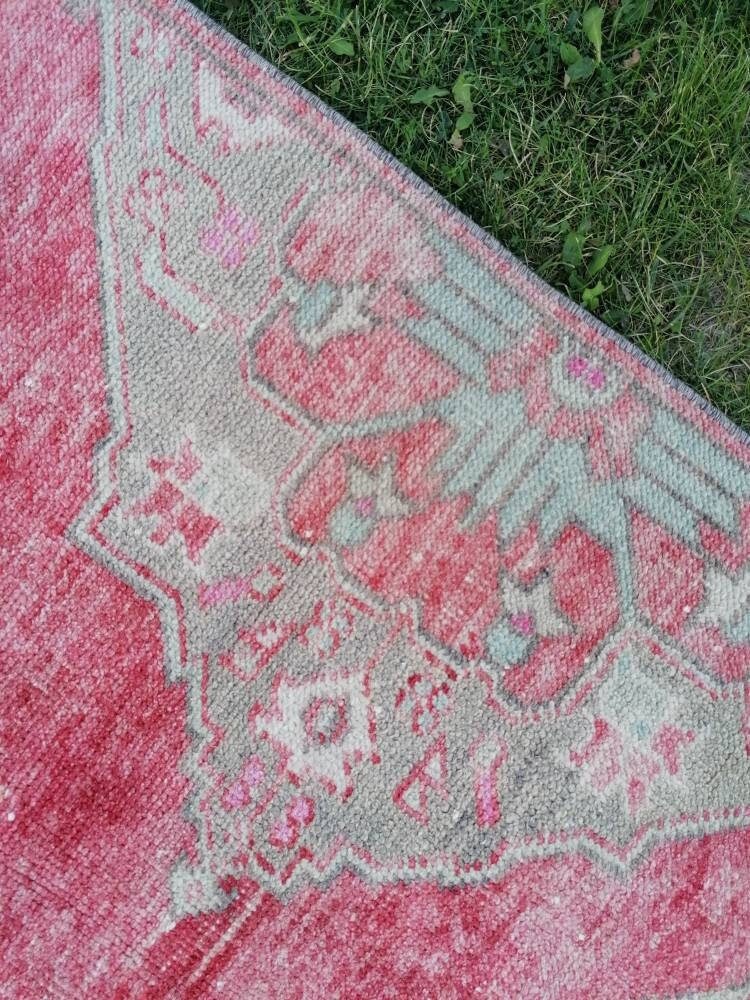3 x 10.2 Oushak runner, turkish wool runner rug, vintage hallway runner unique hand made wool rug kitchen runner rug,
