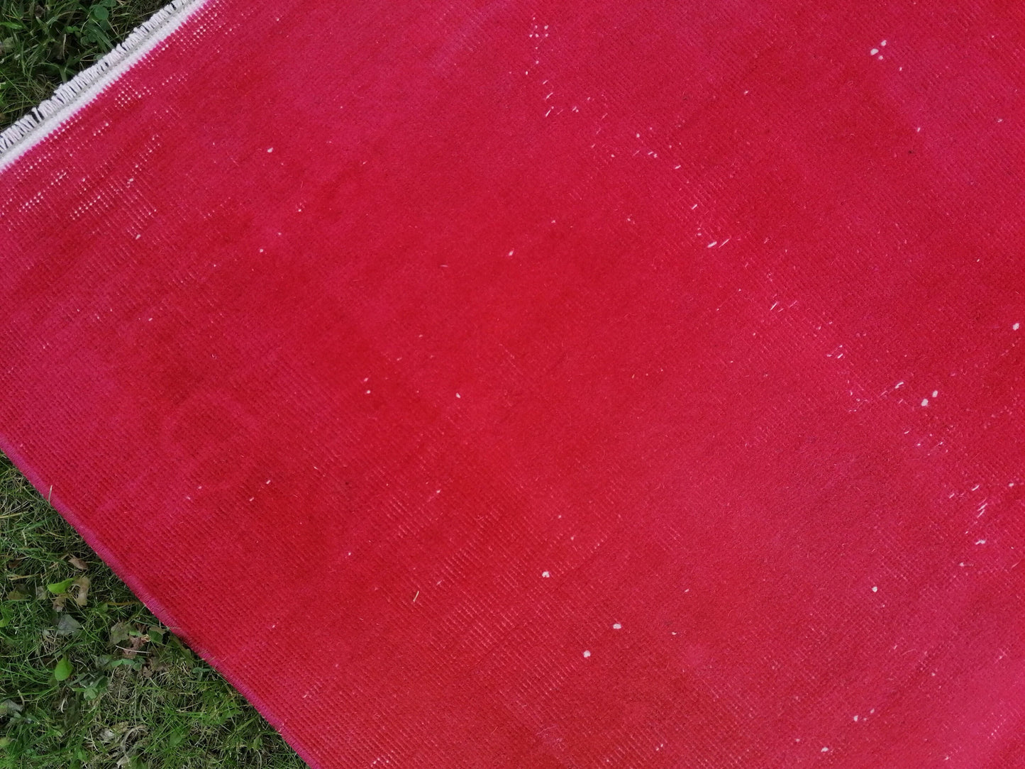 4 x 2.4 Red Turkish rug  vintage rug, over-dyed rug, hand made rug,wool rug