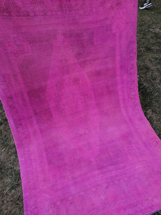 4 x 6.8 Turkish pink rug, anatolian vintage vintage oushak rug,