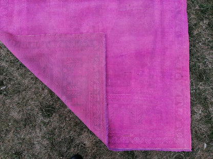 4 x 6.8 Turkish pink rug, anatolian vintage vintage oushak rug,