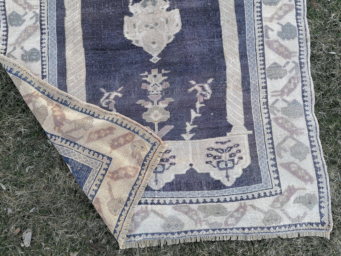 Turkish rug, vintage rug,hand made wool rug 4 x 5.5 oushak vintage rug,