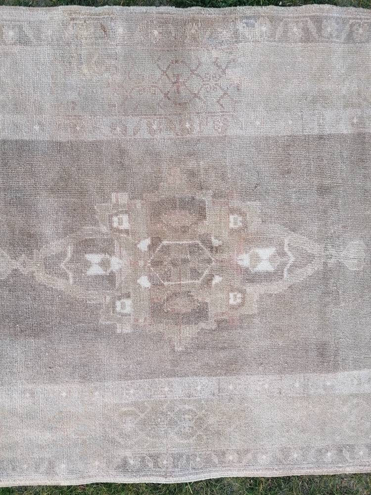 4.4 x 7 Oushak turkish rug,neutral vintage turkish rug,oushak unique hand made rug