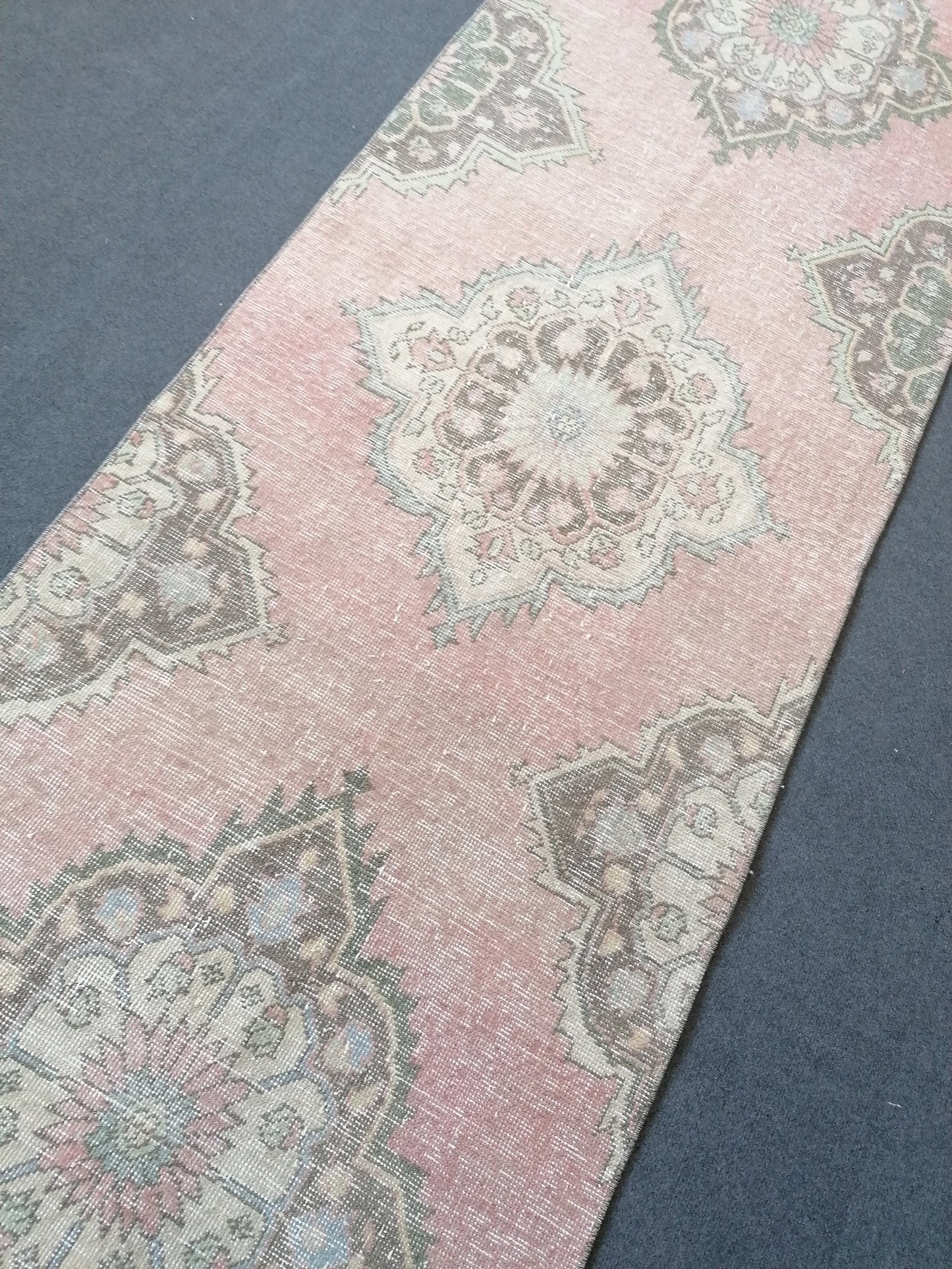 2.10 x 10.10 Pastel runner rug, Oushak runner rug,wool rug,