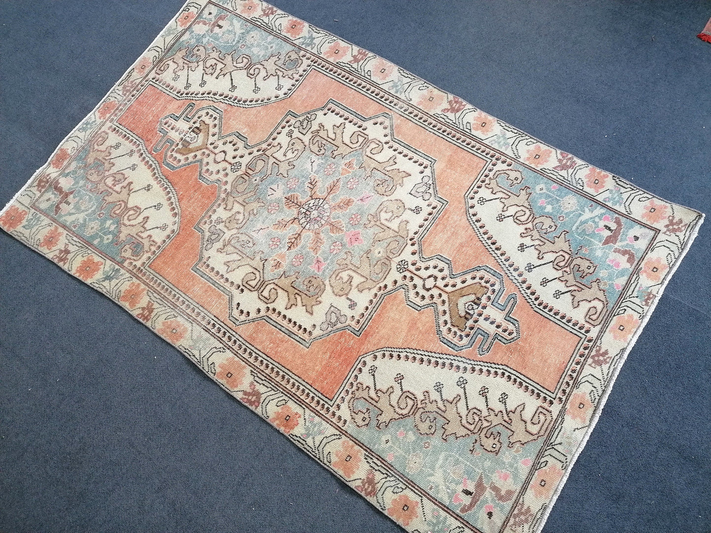 4.6 x 7 Oushak rug turkish rug vintage rug, rug, turkish rug,kitchen rug,