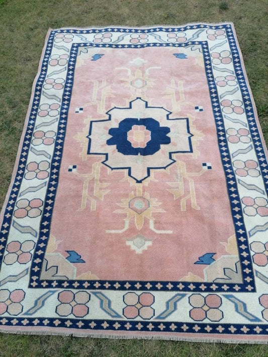 5.8 x 8Turkish oushak rug, vintage rug,  turkish rug,