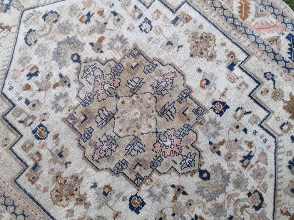 5.6 x 7.6 Oushak turkish wool rug  pastel vintage handmade rug, living room rug