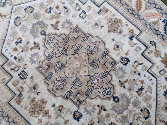 5.6 x 7.6 Oushak turkish wool rug  pastel vintage handmade rug, living room rug