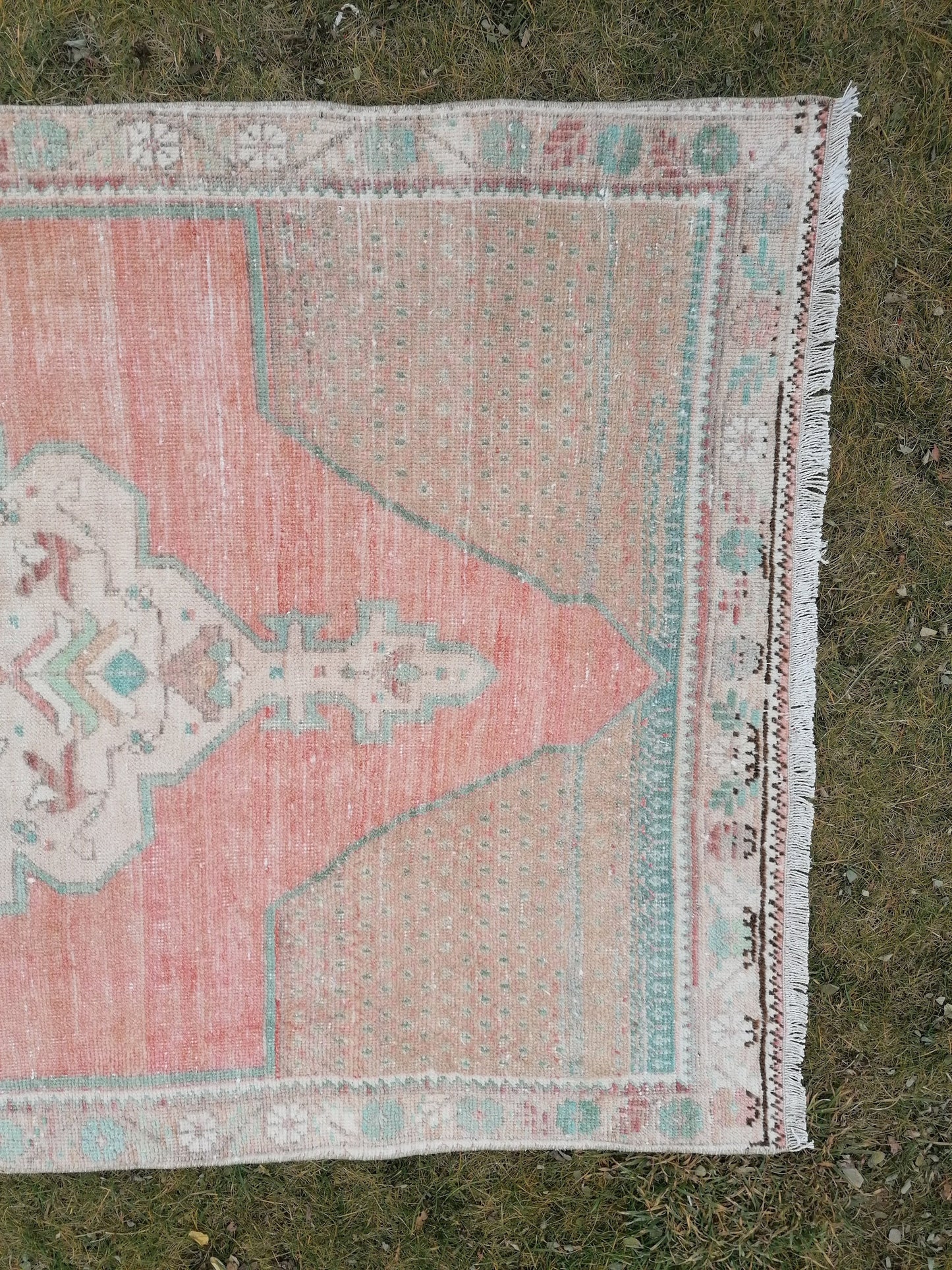 4 x 7.10 turkish rug, vintage rug, oushak vintage rug, kitchen rug