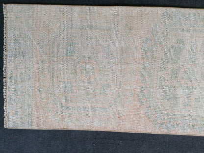 11 x 2.5 distressed runner rug turkish runner rug muted vintage runner rug wool runner rug