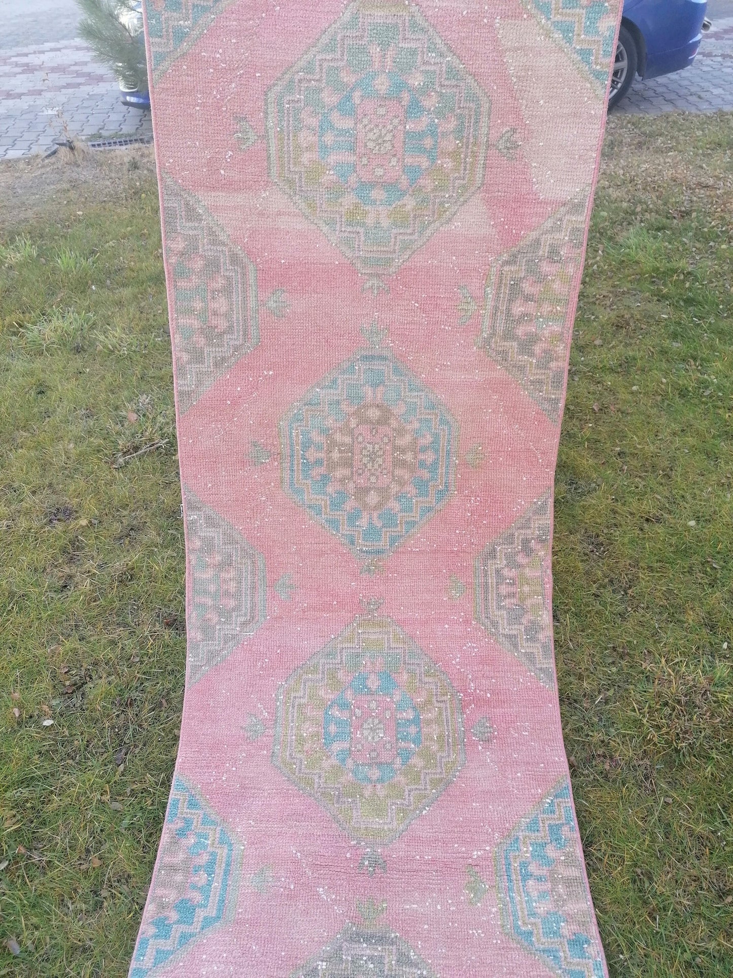 Turkish runner 2.7 x 10.2 vintage runner, kitchen runner rug,oushak runner rug,