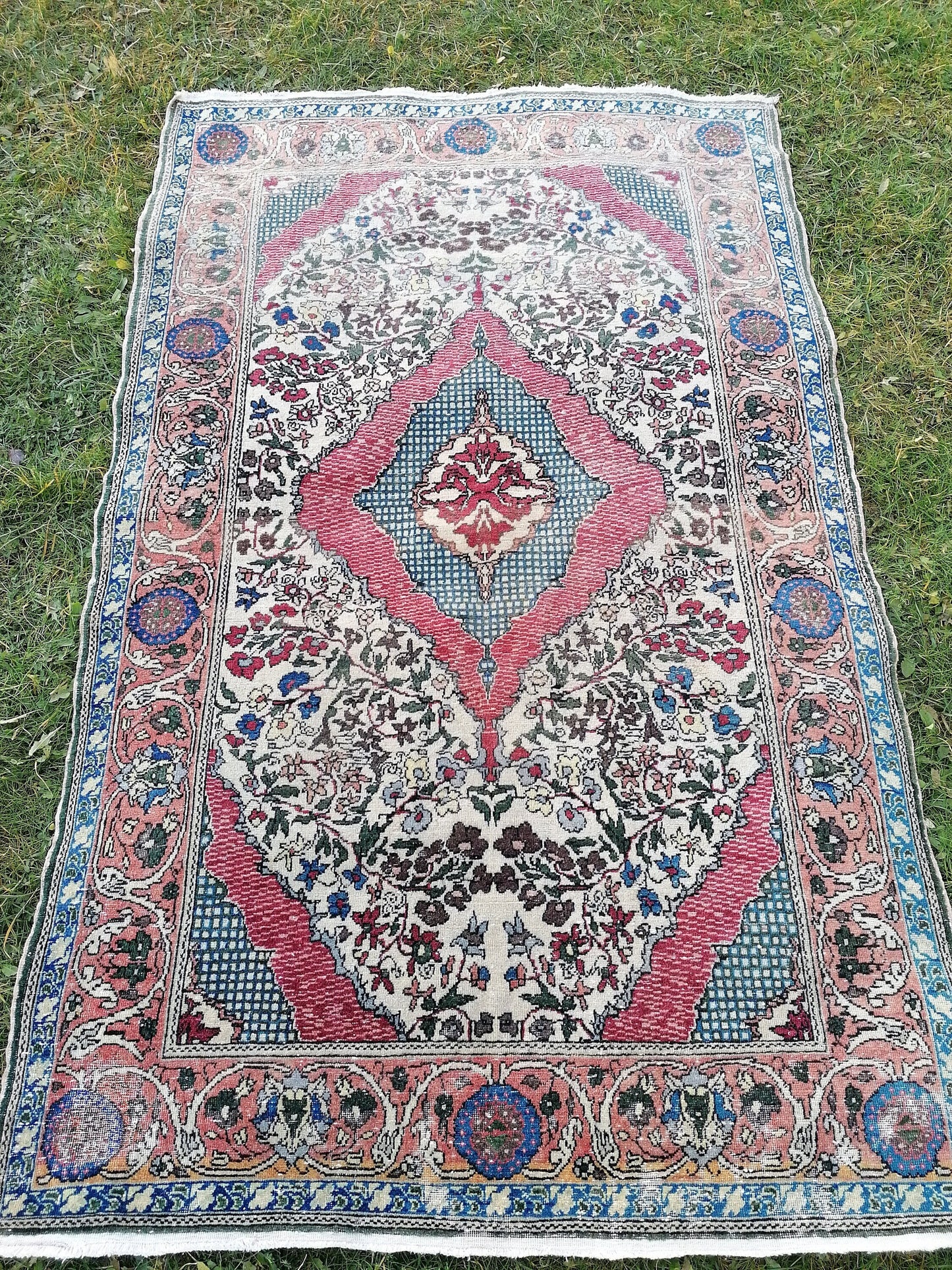 4 x 6.8 turkish rug, distressed vintage turkish rug, old turkish rug,