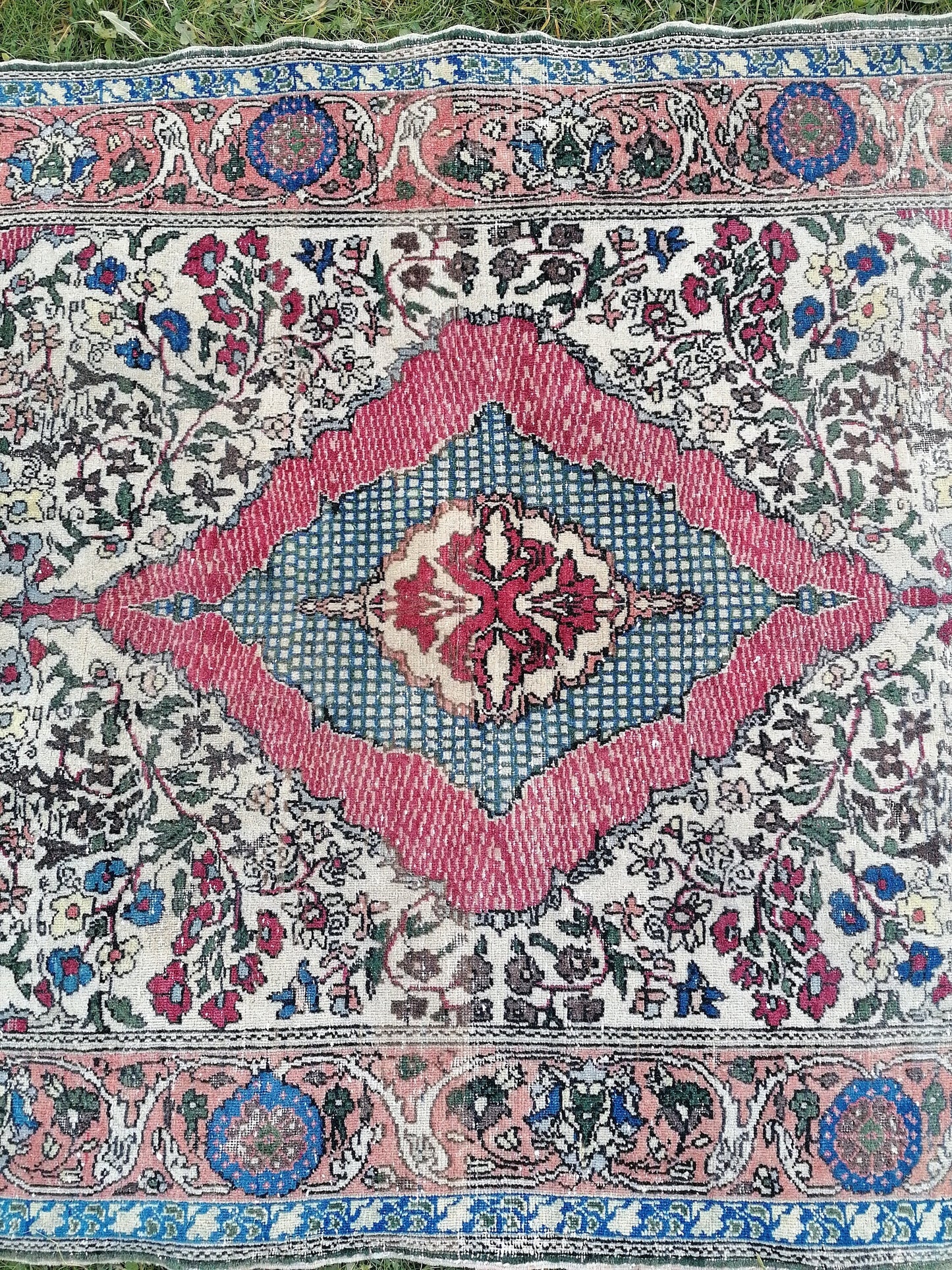 4 x 6.8 turkish rug, distressed vintage turkish rug, old turkish rug,