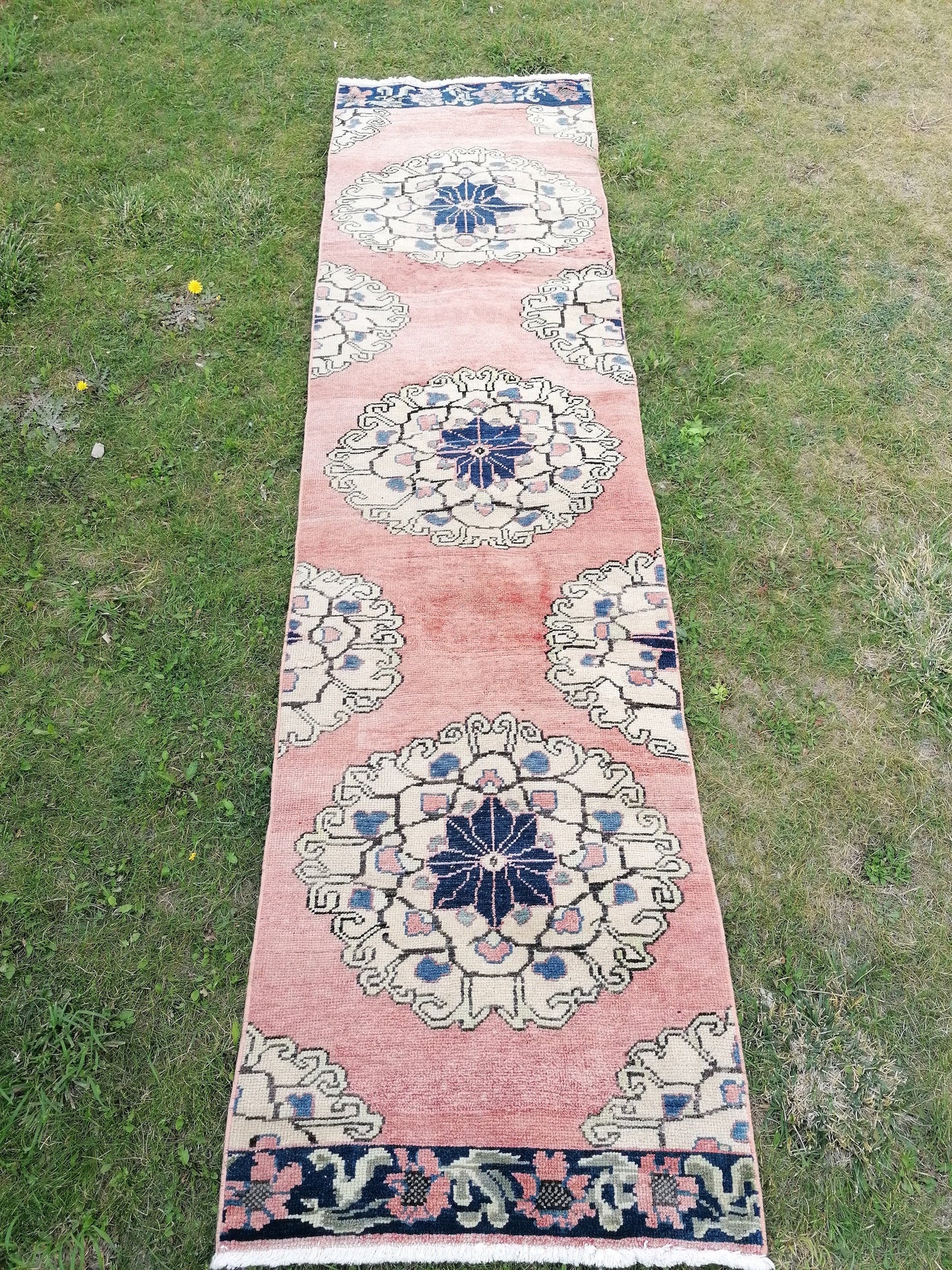 2.8 x 10.4 runner rug, oushak turkish runner rug, hallway vintage  runner, hand made wool runner,
