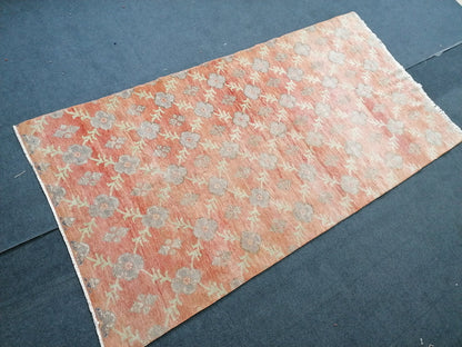 4.4 x 8.4 Oushak turkish rug, vintage turkish rug,oushak vintage rug,vintage rug,