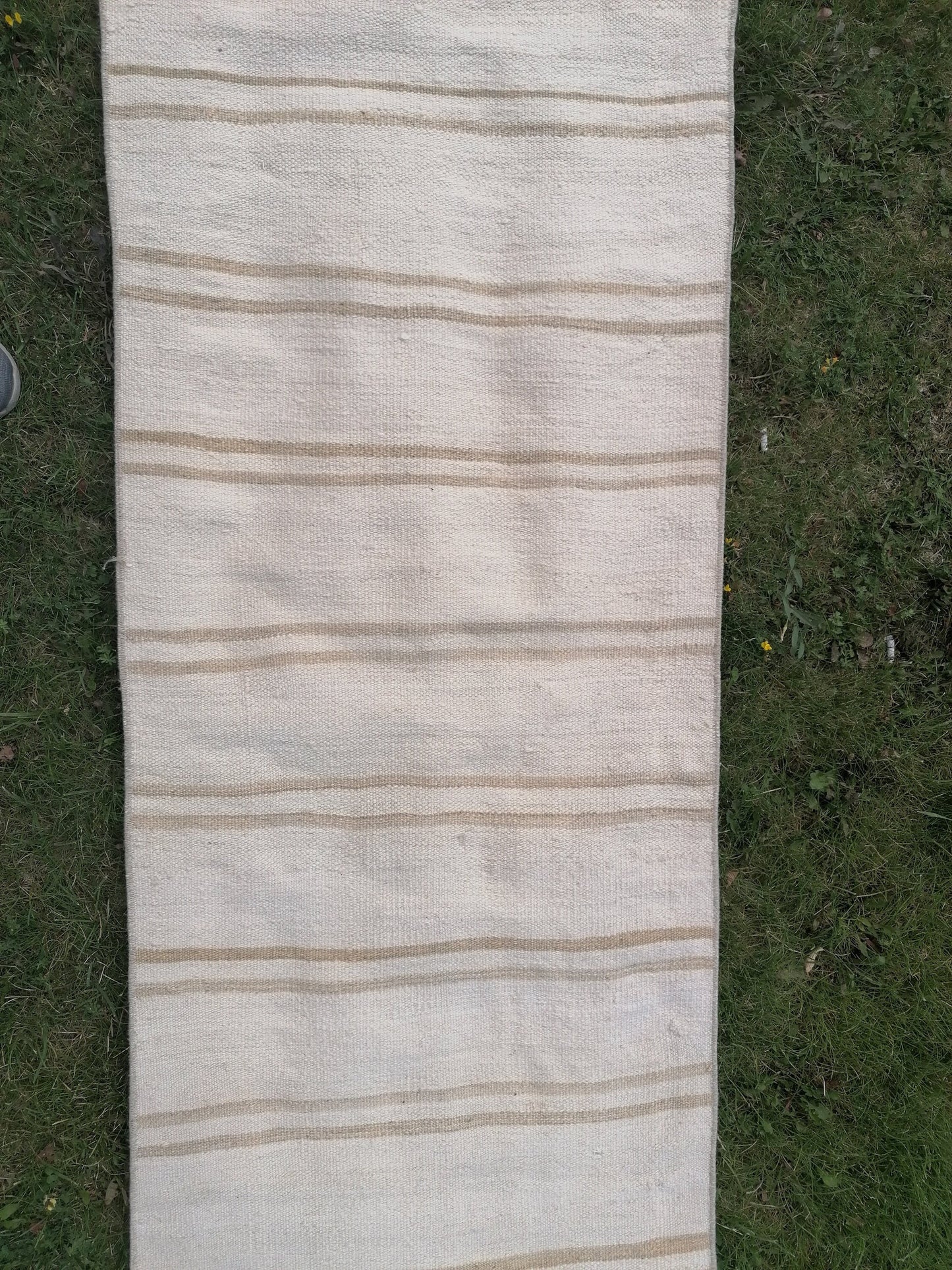 2.2 x 26 Neutral vintage runner rug , extra long flat woven kilim runner,  vintage handmade rug