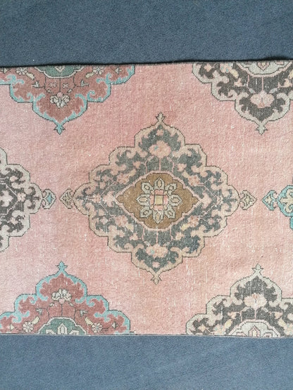 Runner rug 2.11 x 12.4 vintage wool runner, turkish runner rug