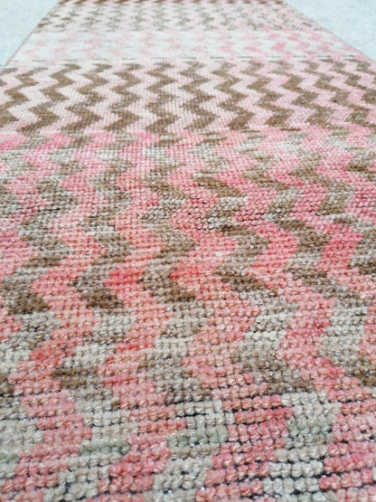 2.4 x 18  long turkish runner rug, oushak runner rug, vintage runner rug