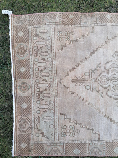 3.4 x 6.2 vintage anatolian rug, turkish rug, oushak vintage wool rug