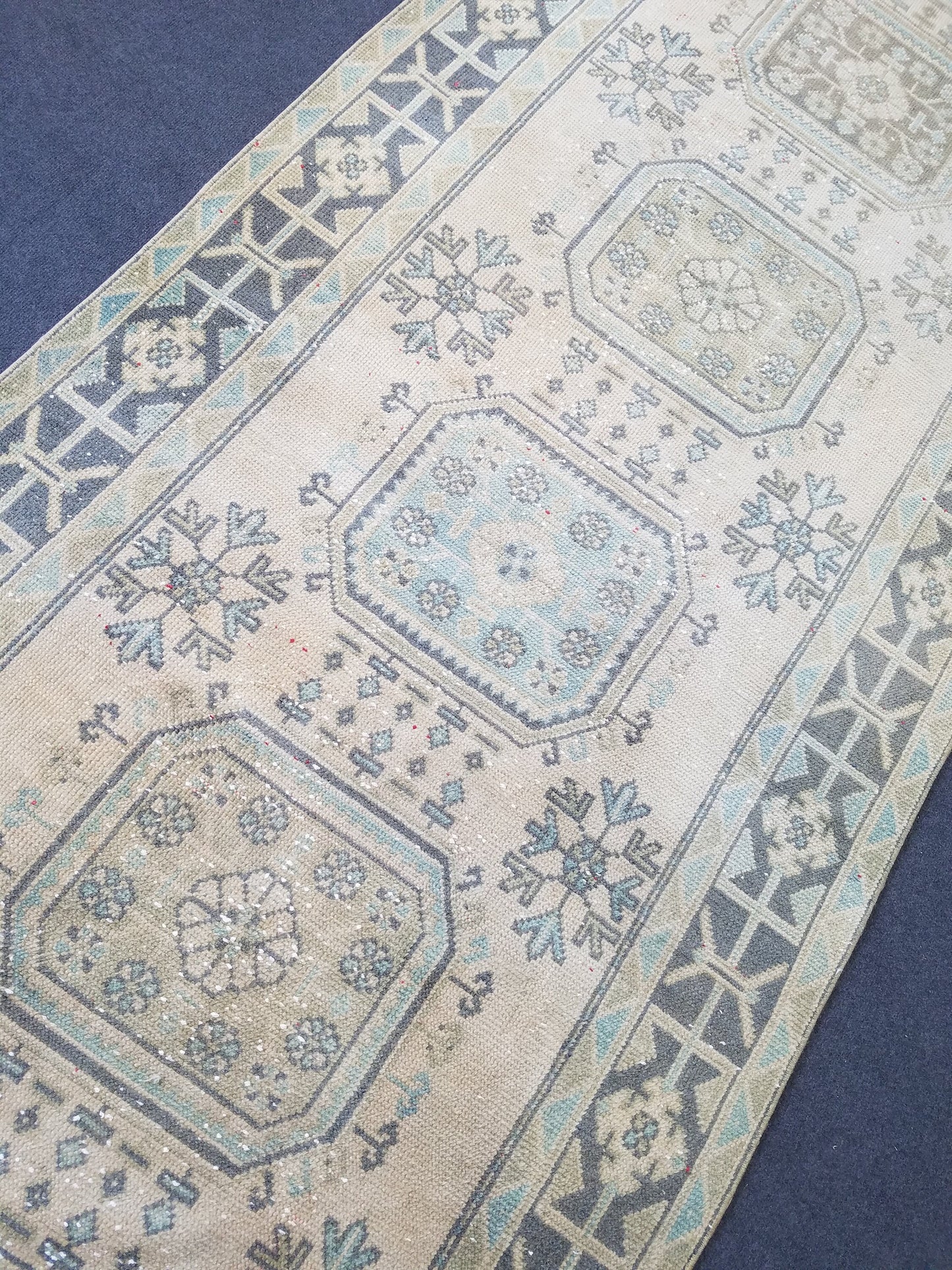 Oushak turkish rug 4.2 x 11 vintage wool rug, vintage oushak rug, vintage hand made