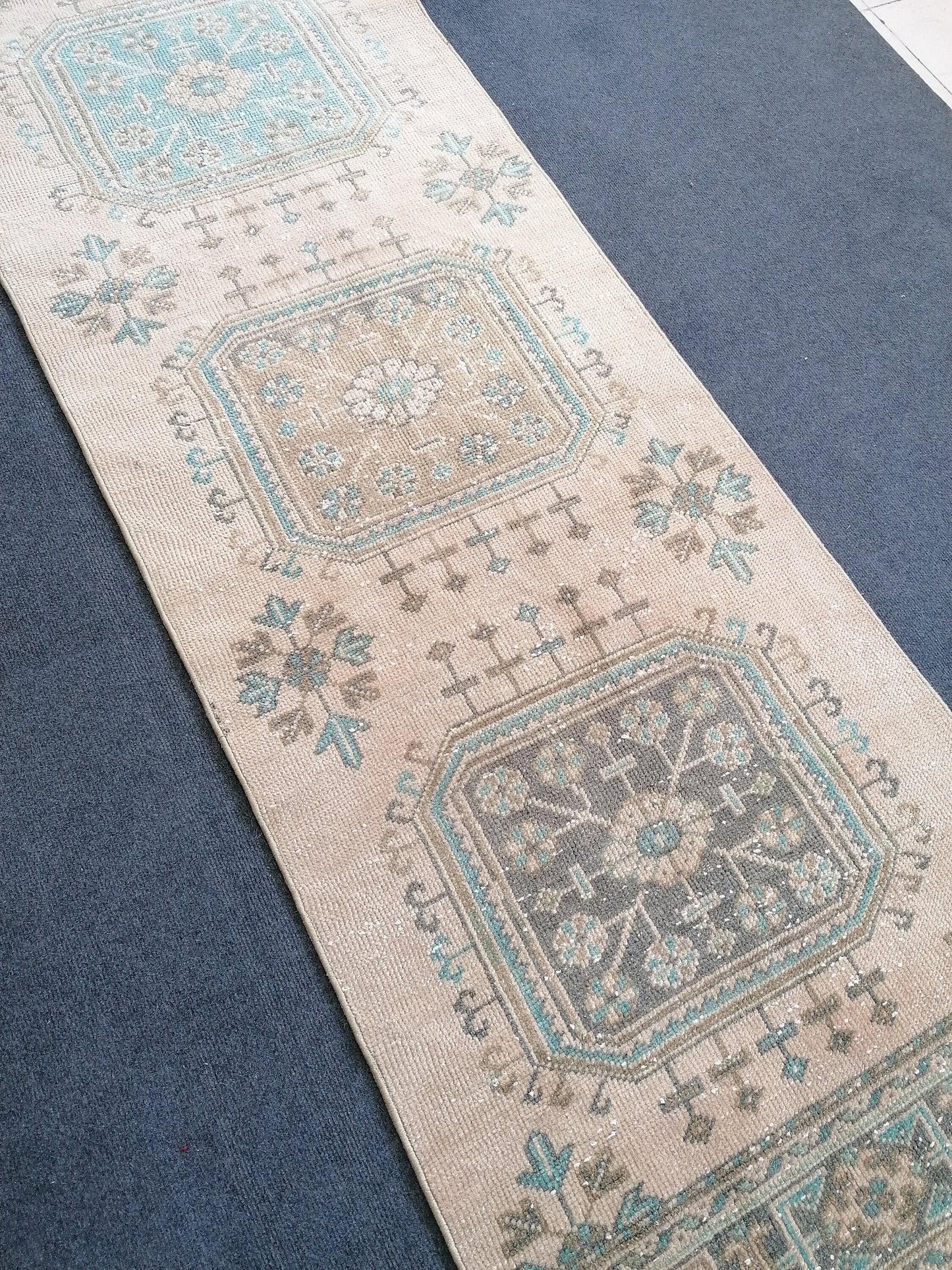 2.6 x 11.6 turkish runner rug, runner rug,vintage, oushak runner rug, kitchen runner rug,