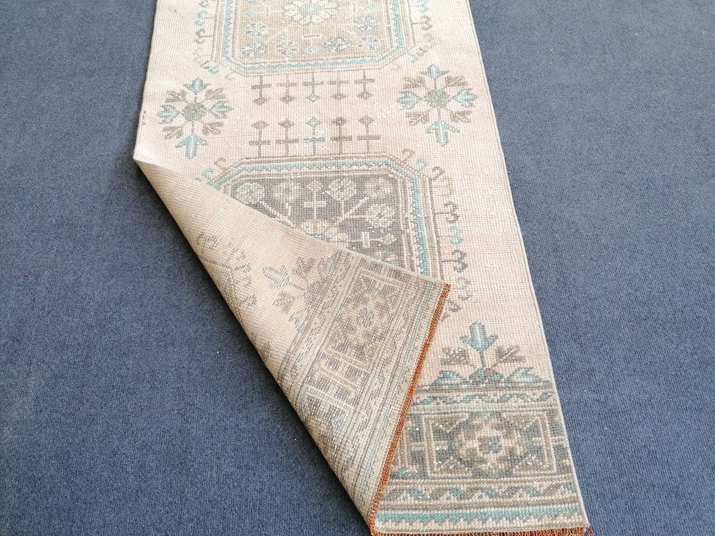 2.6 x 11.6 turkish runner rug, runner rug,vintage, oushak runner rug, kitchen runner rug,