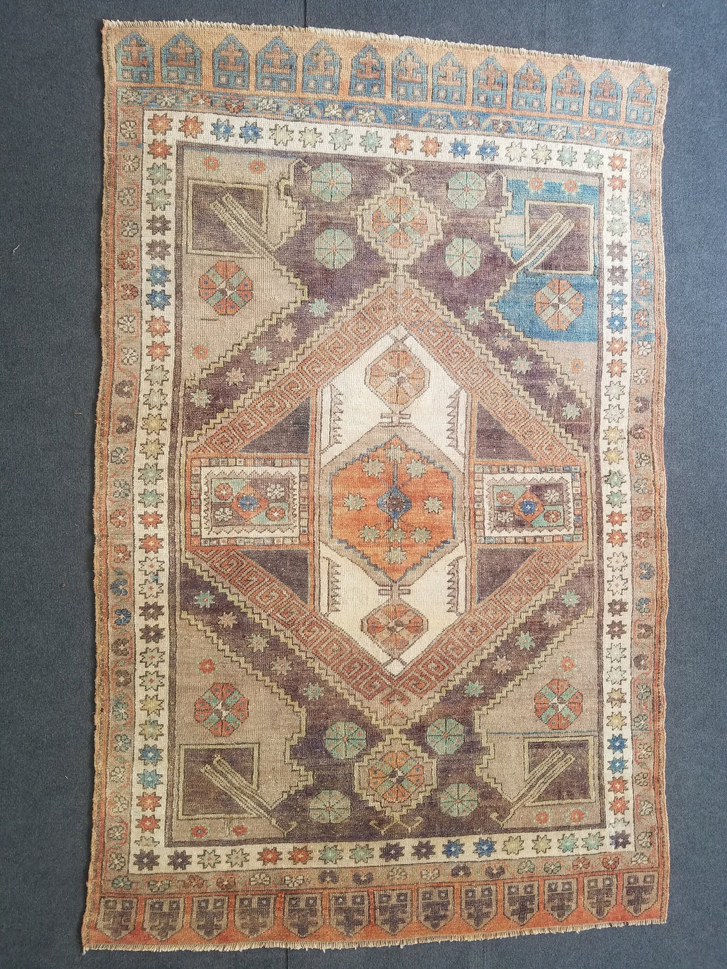 4.5 x 7 Oushak rug,turkish oushak rug, vintage rug vintage rug unique handmade