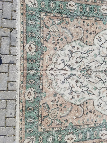 Oushak rug 6.3 x 10 vintage large rug vintage handmade rug