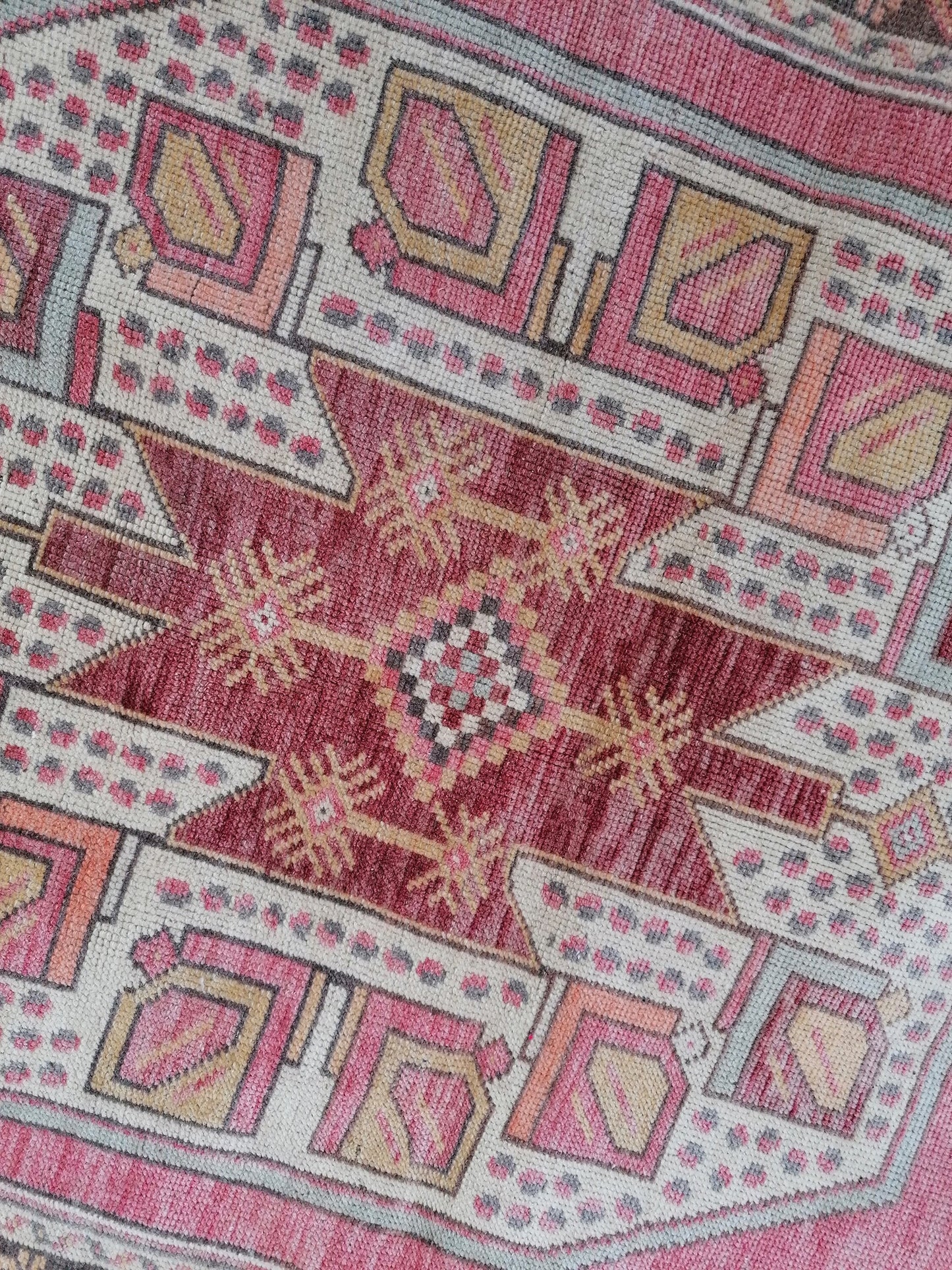 Vintage rug 4 x 7.5 oushak rug, kitchen rug, hand knotted rug ,floor rug, handmade wool rug