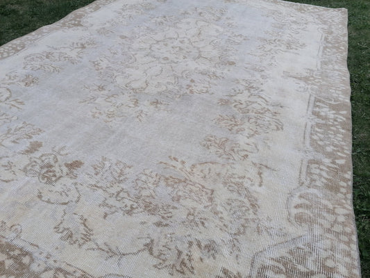 6.4 x 9.8 turkısh rug ,vıntage rug, pastel vıntage turkısh rug, hand made rug,wool rug