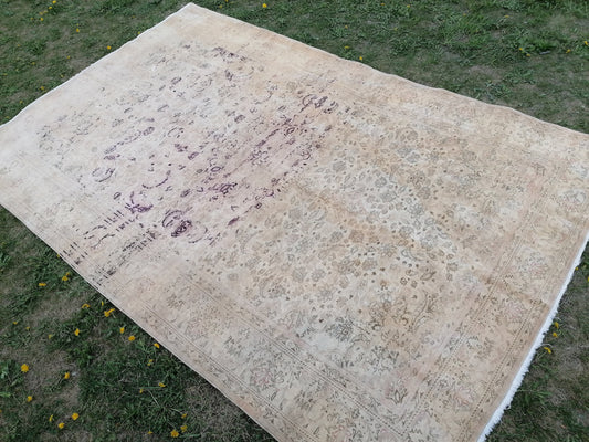 Oushak rug, vintage rug 6.3 x 9.4 wool oushak rug hand made rugs vintage turkish rug