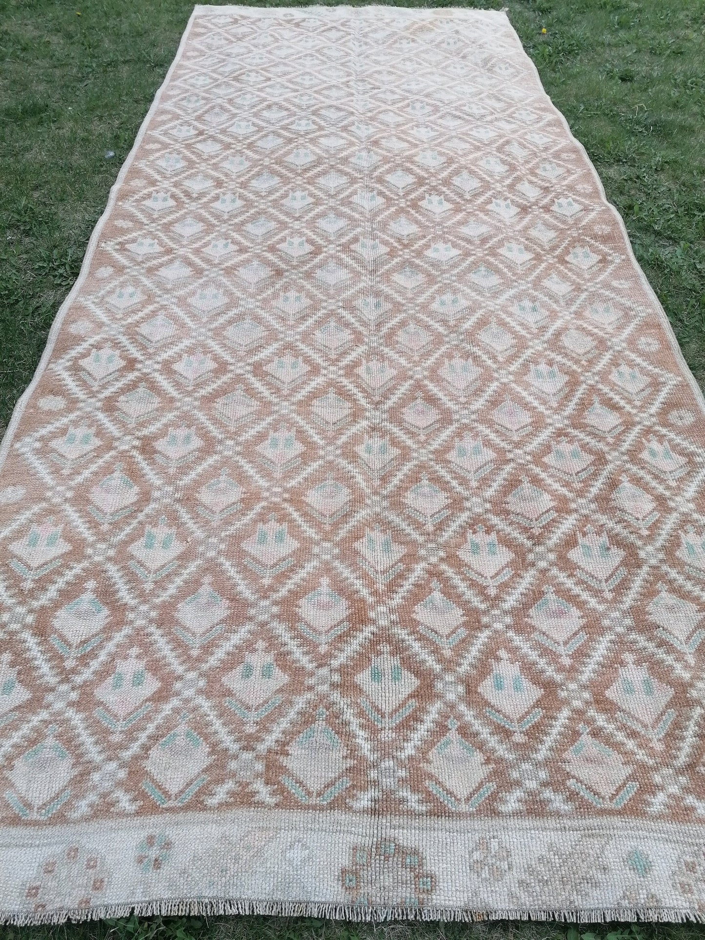 4.3 x 10.8 Turkish rug  vintage turkish runner rug,  handmade wool runner rug