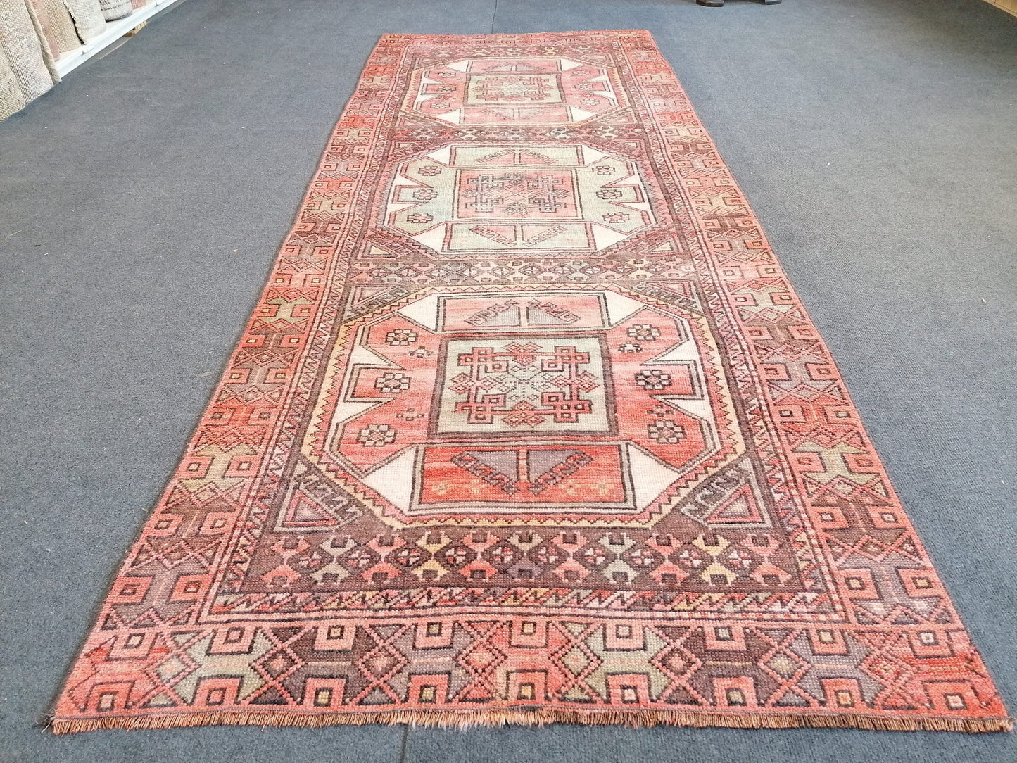 3.3 x 9 vintage runner rug, anatolian runner rug, turkish vintage runner rug, Antique Rug