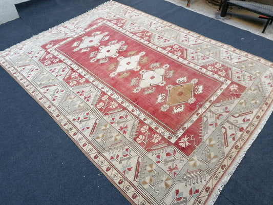 8 x 9.8 oushak turkish rug, vintage turkish rug,oushak vintage rug,vintage rug,