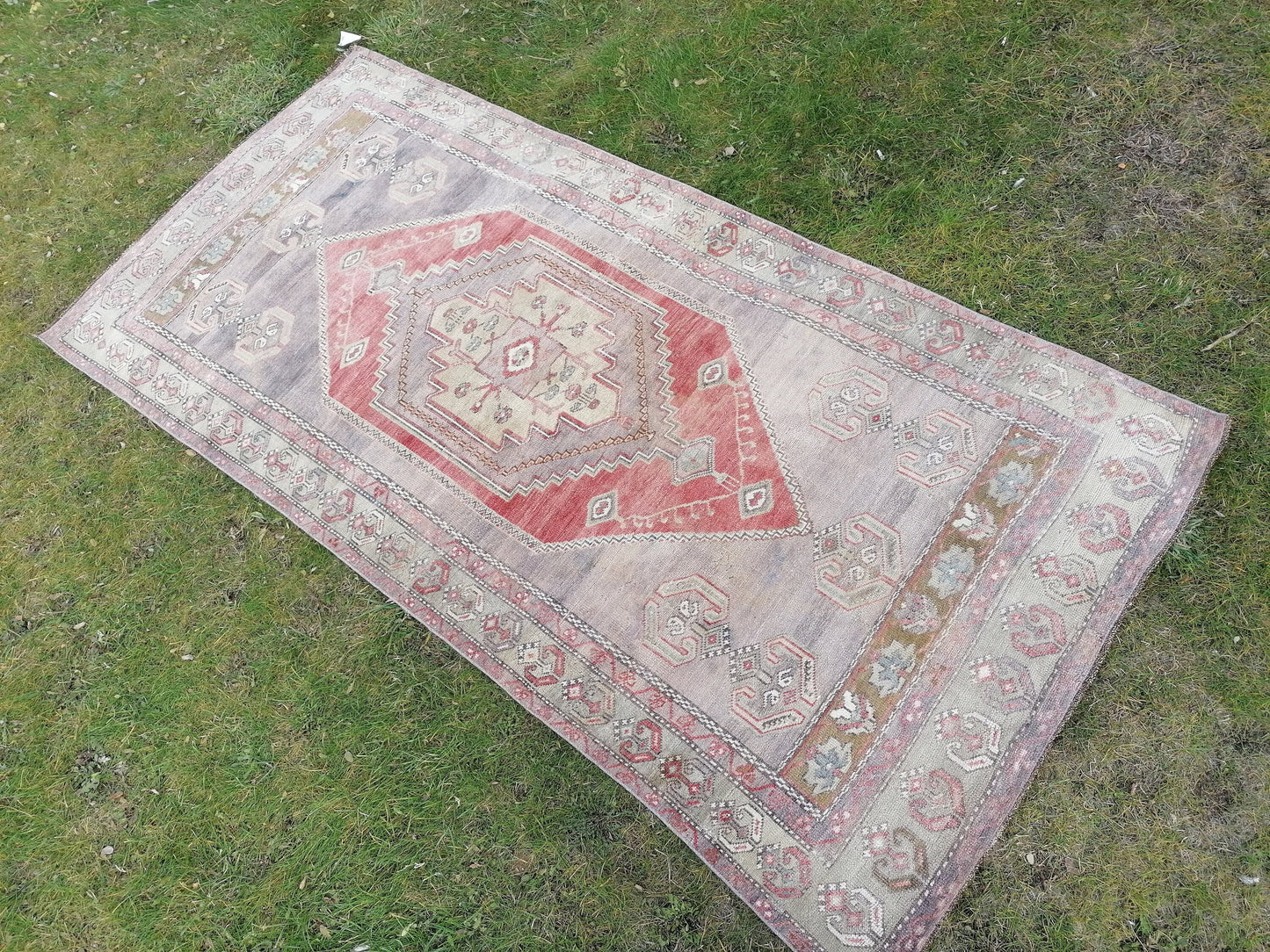 4.3 x 8.8 vintage rug, vintage oushak rug, unique hand made rug, kitchen area rug,  traditional rug