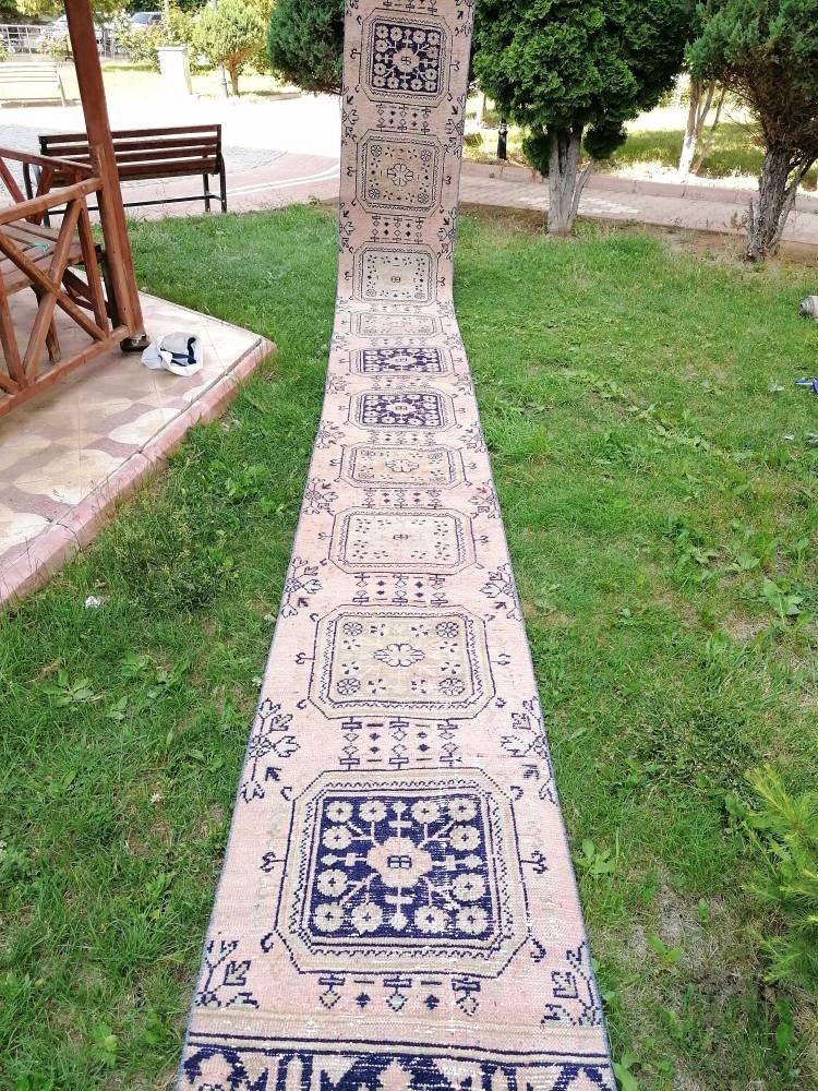 Long runner rug 2.3 x 20. 8 vintage runner rug, vintage oushak runner rug, handmade rug,