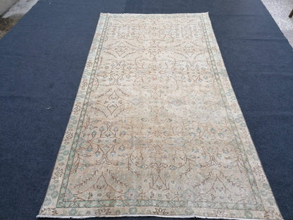 4.9 x 8.6 Oushak turkish rug, vintage turkish rug,oushak vintage rug,vintage rug,