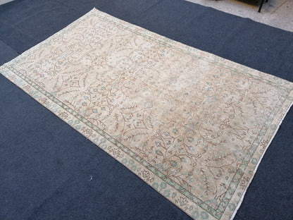 4.9 x 8.6 Oushak turkish rug, vintage turkish rug,oushak vintage rug,vintage rug,