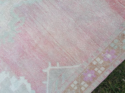 Vintage oushak rug 5.2 x 10.4 turkish handmade rug, living room rug