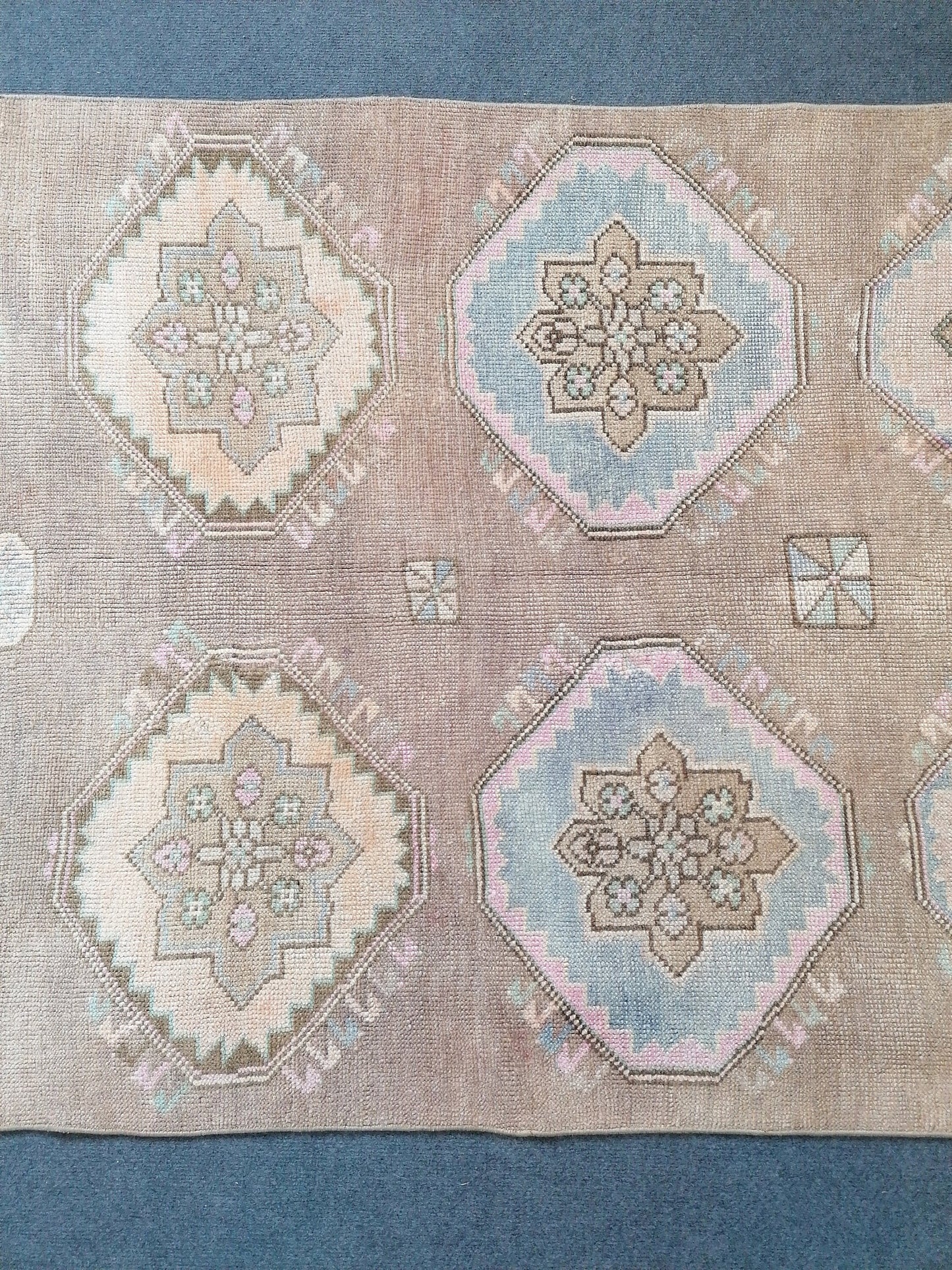 3.7 x 8.8  oushak turkish runner rug, vintage turkish rug, anatolia turkish  runner rug