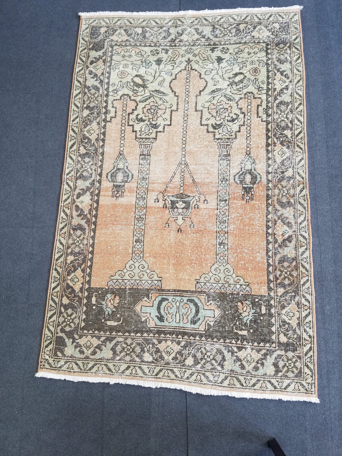 Turkish rug 5.7 x 3.7 wool rug, vintage rug