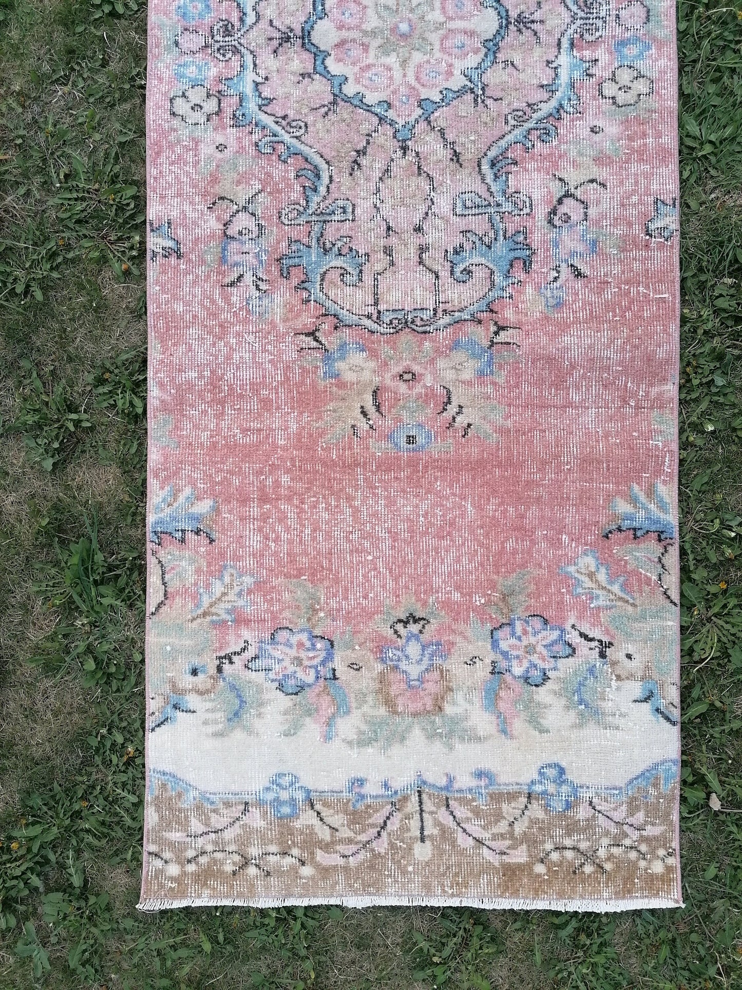 2.7 x 15 Oushak runner rug, turkish runner rug, traditional runner rug,