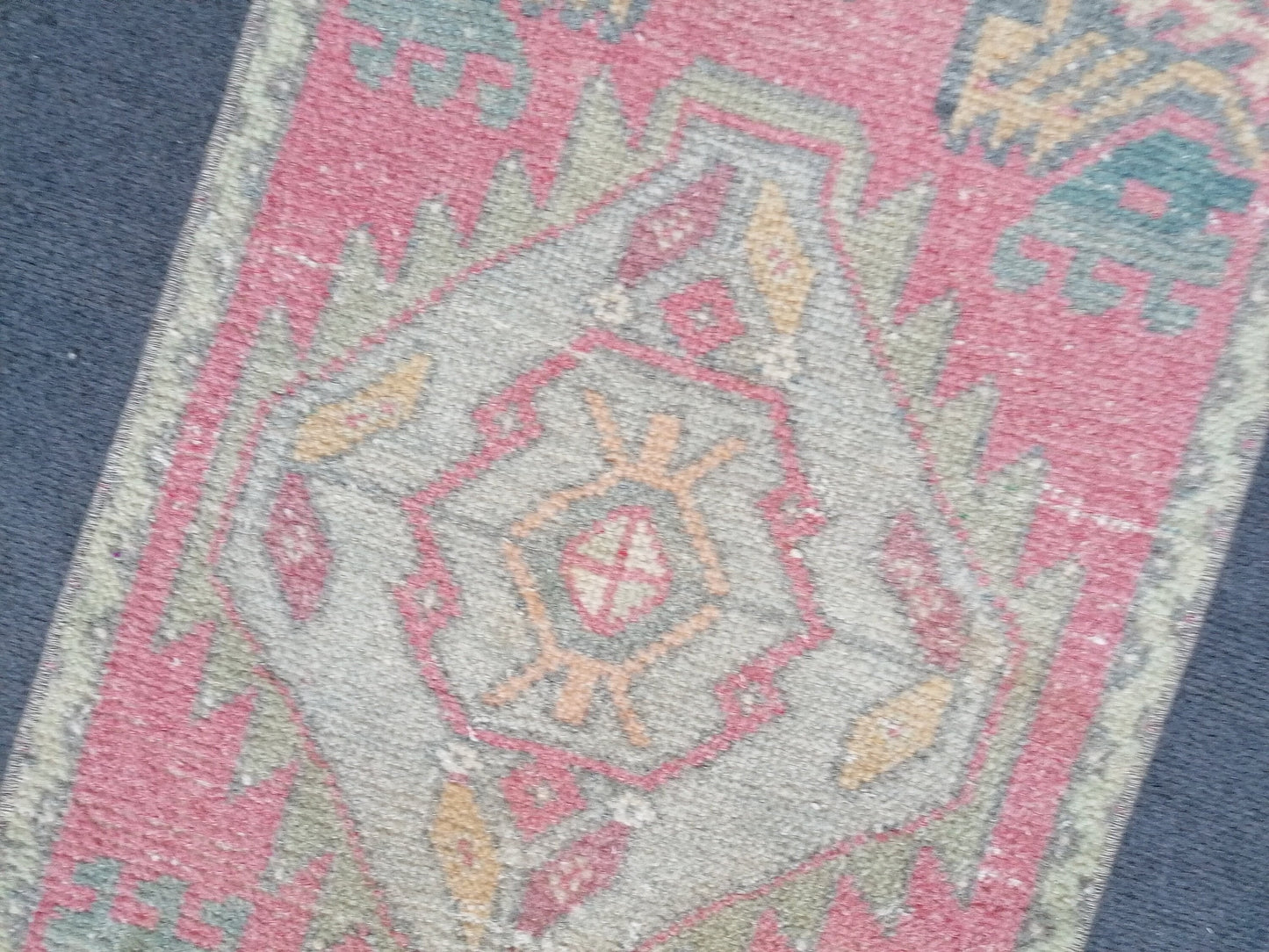 Turkish small rug, anatolian Vintage rug, handmade rug,wool rug 3x1'7 feet