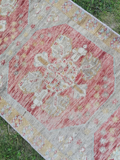2 x 8.8 runner rug, oushak turkish runner rug, vintage turkish runner rug,