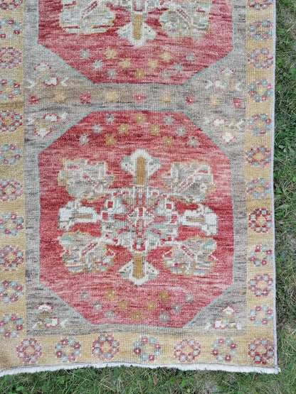 2 x 8.8 runner rug, oushak turkish runner rug, vintage turkish runner rug,