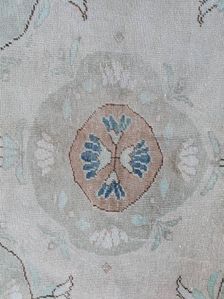 4.7 x 10.8 Runner rug, vintage oushak runner neutral hallway runner, vintage runner rug